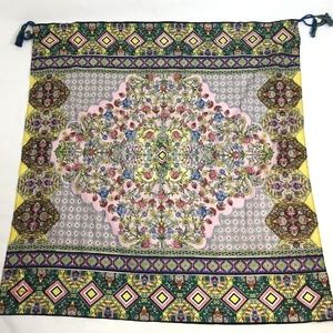 Johnny Was Scarf - Floral Geometric Scarf Tassels